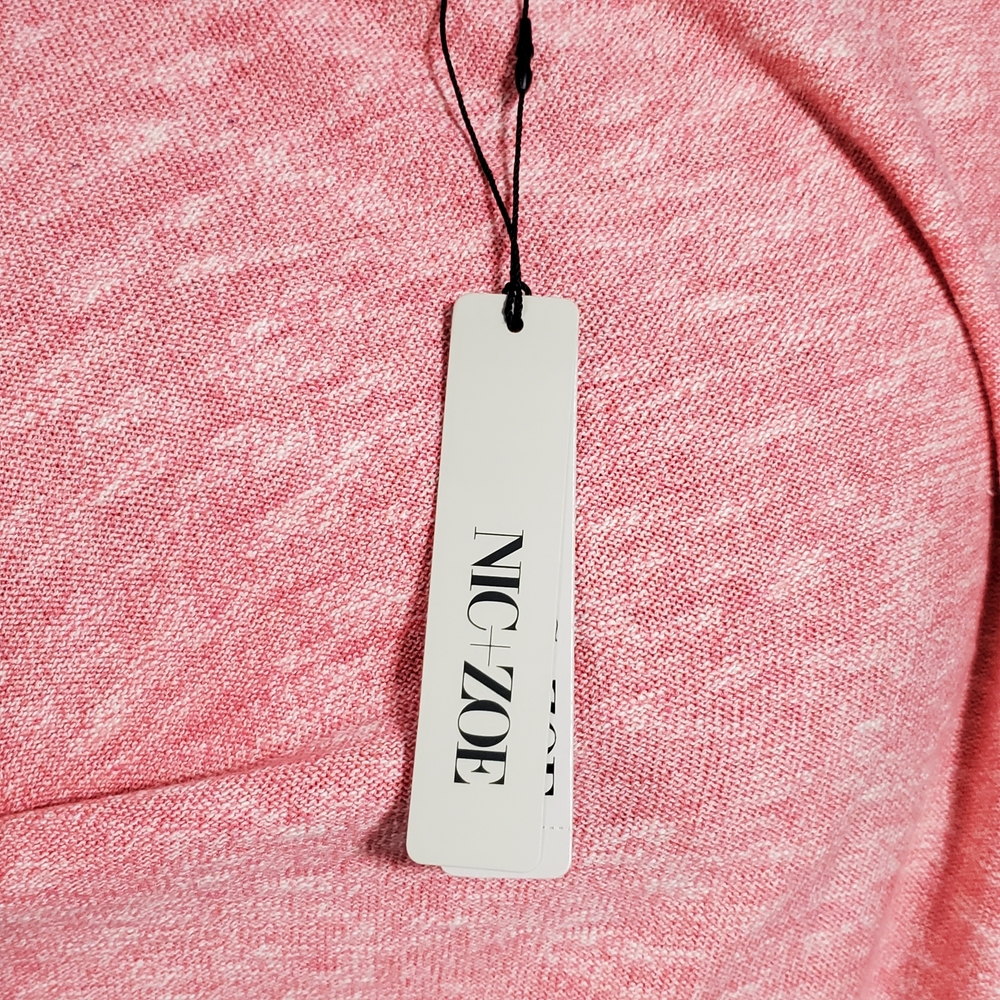 NWT NIC+ZOE Multicolor Open Front Cardigan Pastel Abstract Women's Size Large - Picture 6 of 8